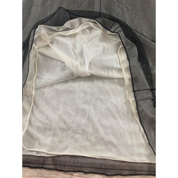 Adrianna Pappell Women's Black Mesh Embellished Cocktail Dress - 12 - Picture 13 of 13